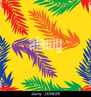 Abstract background with exotic feathers. Hand drawn vector illustration. Stock Vector