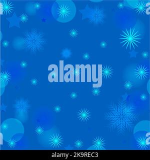 Abstract colorful background. Winter style design with stars and snowflakes. Stock Vector