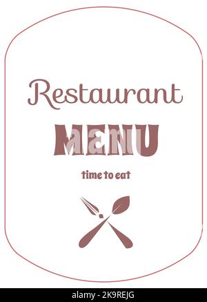 Spoon and fork illustration. Restaurant menu label for design. Stock Vector