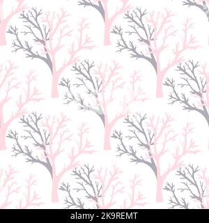 Seamless pattern with herbal elements. Decorative texture with stylized trees for wallpaper, textile, stationery, scrapbook, web, wrapping paper. Herb Stock Vector