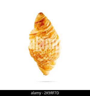 Fresh croissants with cheese isolated on white background. Stock Photo