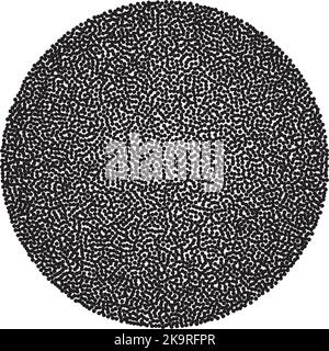 Dotted circle background. Abstract round dot halftone pattern. Radial graphic element. Grunge texture for design. Stock Vector