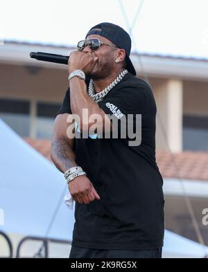 Miami, United States Of America. 29th Oct, 2022. DORAL - FLORIDA, OCTOBER 29: NELLY Performs at the LIV Golf Invitational - Miami at Trump National Doral Miami on October 29, 2022 in Doral, Florida. (Photo by Alberto E. Tamargo/Sipa USA) Credit: Sipa USA/Alamy Live News Stock Photo