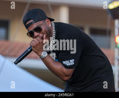 Miami, United States Of America. 29th Oct, 2022. DORAL - FLORIDA, OCTOBER 29: NELLY Performs at the LIV Golf Invitational - Miami at Trump National Doral Miami on October 29, 2022 in Doral, Florida. (Photo by Alberto E. Tamargo/Sipa USA) Credit: Sipa USA/Alamy Live News Stock Photo