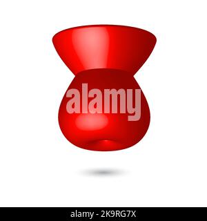 Vector 3 d cup. Bright colorful volumetric shape. Element for design on white background Stock Vector