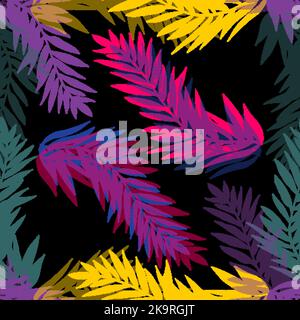 Abstract background with exotic feathers. Hand drawn vector illustration. Stock Vector