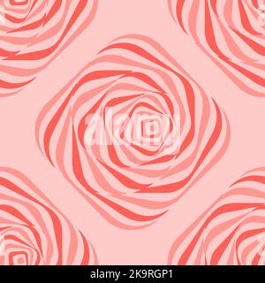 Seamless monochrome optical illusion background. Twisted striped distorted shapes. Abstract light colorful texture. Stock Vector