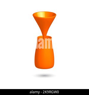 Vector 3 d cup. Bright colorful volumetric shape. Element for design on white background Stock Vector