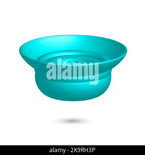 Vector 3 d cup. Bright colorful volumetric shape. Element for design on white background Stock Vector
