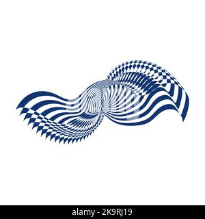 Abstract twisted wavy background. Optical illusion of distorted surface. Twisted stripes. Stylized 3d texture. Vector illustration. Great for wall art Stock Vector