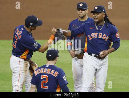 https://l450v.alamy.com/450v/2k9rjhr/houston-usa-29th-oct-2022-houston-astros-starting-pitcher-framber-valdez-is-congratulated-by-jeremy-pena-before-being-taken-out-of-the-game-in-the-seventh-inning-against-the-philadelphia-phillies-in-game-two-of-the-2022-world-series-at-minute-maid-park-in-houston-on-saturday-october-29-2022-valdez-allowed-no-runs-and-four-hits-in-six-innings-photo-by-john-angelilloupi-credit-upialamy-live-news-2k9rjhr.jpg