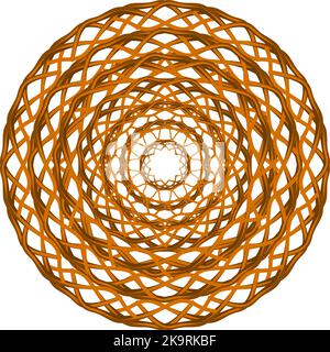 Abstract stylized lacy mandala pattern. Round decorative ornament design. Dreamcatcher. Stock Vector