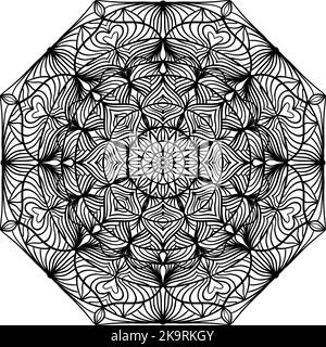 Abstract lacy mandala. Vintage decorative element, vector illustration. Stock Vector