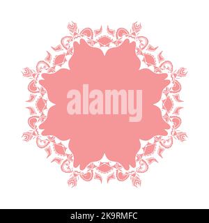 Vector abstract frame on white background. Lacy floral decorative design element. Stock Vector
