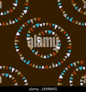 Abstract seamless decortaive pattern with colorful ornaments. Stock Vector