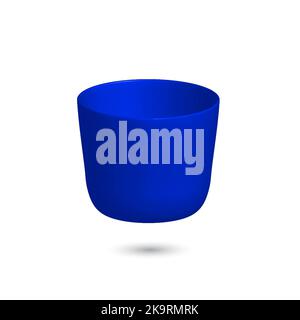 Vector 3 d cup. Bright colorful volumetric shape. Element for design on white background Stock Vector
