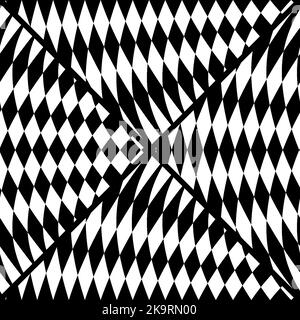 Abstract twisted black and white background. Optical illusion of distorted surface. Twisted stripes. Vector illustration. Great for wall art, poster, Stock Vector