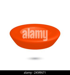 Vector 3 d cup. Bright colorful volumetric shape. Element for design on white background Stock Vector