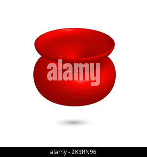 Vector 3 d cup. Bright colorful volumetric shape. Element for design on white background Stock Vector
