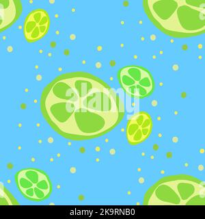 Seamless texture. Decorative background design with the sliced citrus summer fruits. Colorful vector pattern for textile, stationery, wallpaper, wrapp Stock Vector