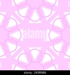 Abstract geometric element pattern with circles and triangle shapes. Seamless vector background. Colorful texture. Stock Vector