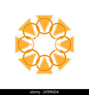 Abstract element on white background. Shape of circles and triangles. Stock Vector