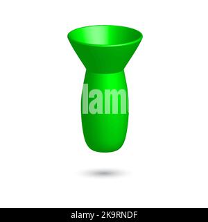 Vector 3 d cup. Bright colorful volumetric shape. Element for design on white background Stock Vector