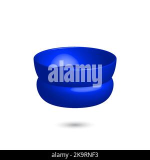 Vector 3 d cup. Bright colorful volumetric shape. Element for design on white background Stock Vector