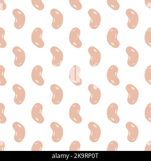 Seamless decorative pattern from hand drawn soy beans Stock Vector