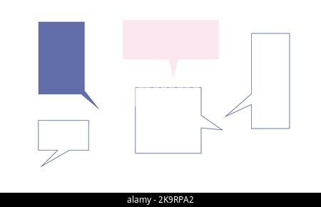 Vector speech clouds chat bubble icon. Collection pastel color doodle for talk, dialogue, decoration on white background. Stock Vector