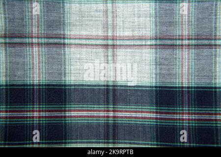 checkered blue and white fabric texture background Stock Photo