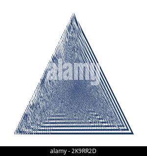 Abstract triangle shape. Geometric symbol. Striped pyramid figure. Element for design. Stock Vector