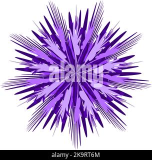 Abstract beautiful mandala design on white background. Ornate purple snowflake. Stock Vector