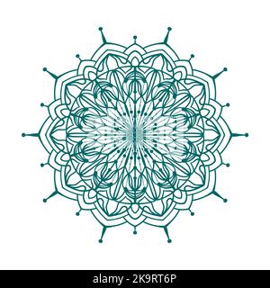 Ornamental mandala pattern in circle. Decorative round background with hand drawn lacy elegant details. Stock Vector