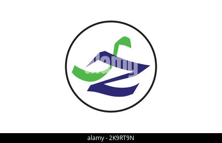 FZ initial monogram building logo for real estate with creative circle style design Stock Vector