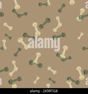 Dumbbells seamless pattern. Sport equipment theme. Fitness background Stock Vector