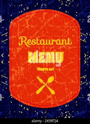 Restaurant menu decorative template design. Vector illustration. Stock Vector