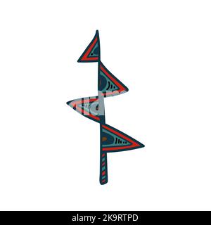 Stylized spruce tree. Colorful image for cards, poster, scrapbook design. Vector illustration Stock Vector