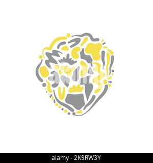 Creative group of the different shapes in grey and yellow colors. Modern graphic vector design elements. Stock Vector