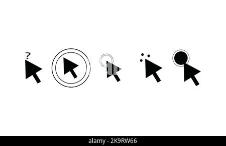 Vector cursors icons click set Stock Vector