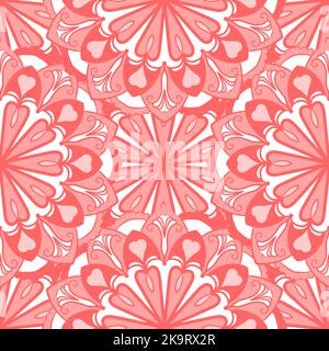 Seamless decorative seamless background. Ethnic mandala pattern. Round ornamental elements Stock Vector