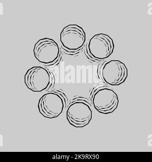 Abstract spiral, swirl twisted element on white background. Stock Vector