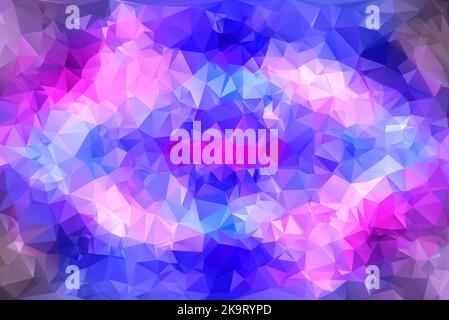Abstract geometric colorful background of triangular polygons. Vector illustration. Retro mosaic triangle bright trendy pattern for web, business temp Stock Vector