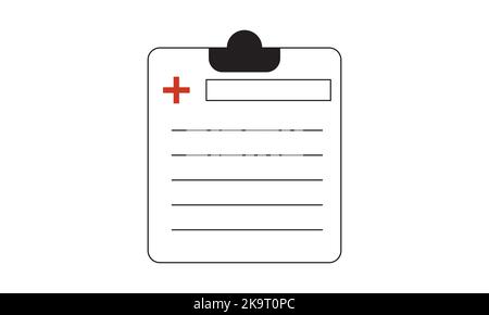 Medical clipboard flat vector icon Stock Vector