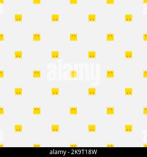 Vector seamless crown pattern with crowns in cartoon style. Can be used for textile, stationery, wallpaper, pattern fills, web background Stock Vector