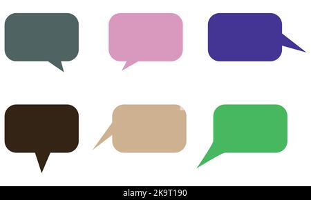 Vector speech clouds chat bubble icon. Collection pastel color doodle for talk, dialogue, decoration on white background. Stock Vector