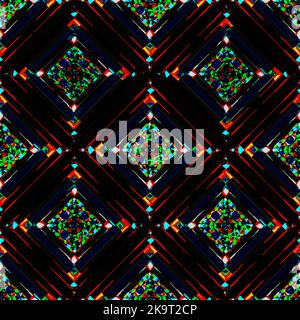 Seamless colorful pattern with rhombuses. Stylized decorative shapes. Stock Vector