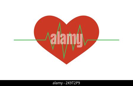 2d illustration heart beat design for background Stock Vector