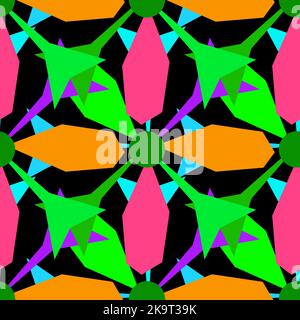 Seamless colorful pattern with ornaments. Stylized decorative shapes. Stock Vector