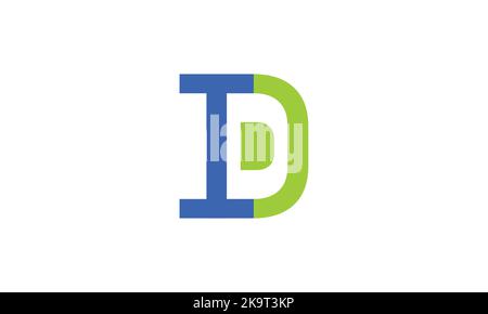 Abstract letter ID logo. This logo icon incorporate with abstract shape in the creative way. Stock Vector